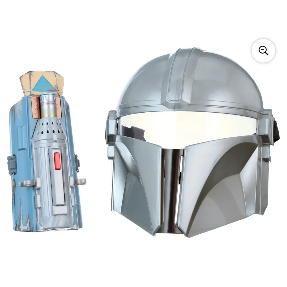 NEW Hasbro Mandalorian Mask & Gauntlet One Size Silver Blue